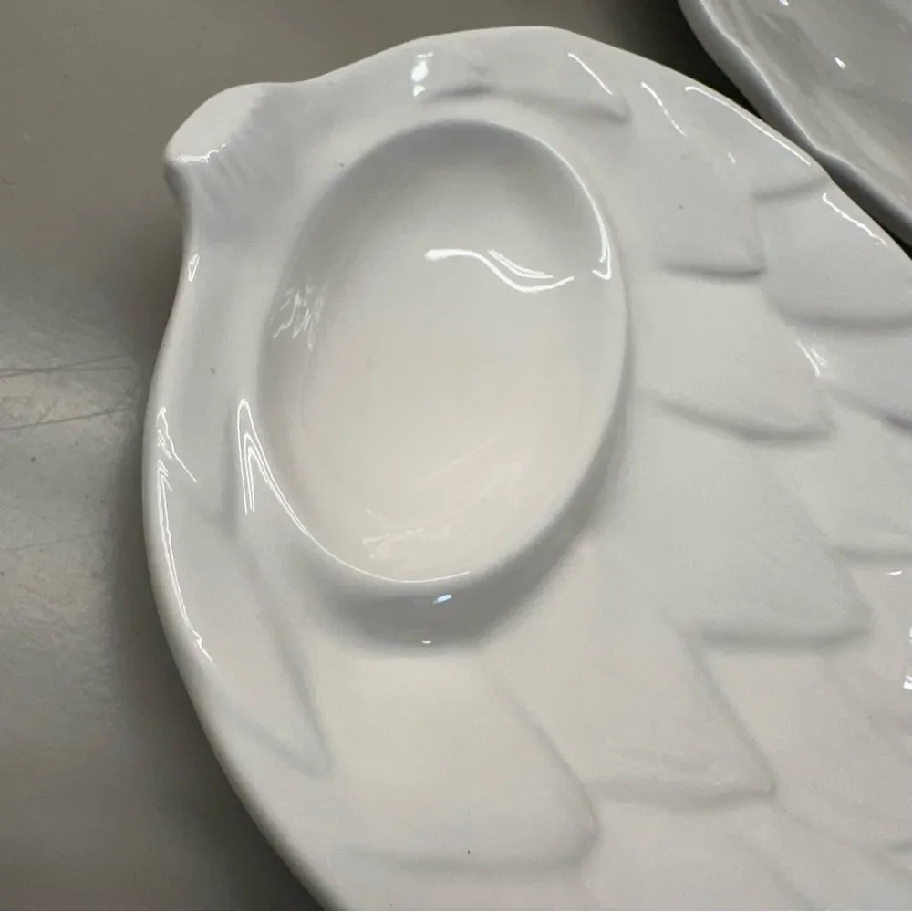 Vintage White Ceramic artichoke Plates